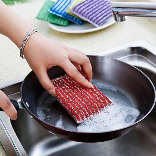 2021Kitchen Sponge Scouring Pad Rag Scrubbing King Cleaning Brush Super Decontamination Housework Dishwashing Pot Cloth