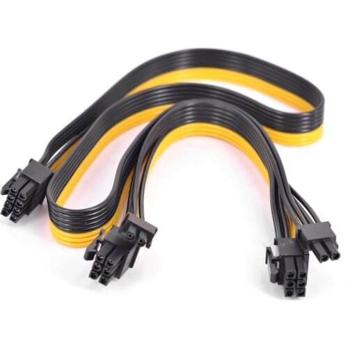 4pcs PCI-e 8Pin To 2 Port 6+2Pin Power Supply Cable PCI Express Graphics Card 6+2pin To 8Pin Male for Silverstone Modular PSU