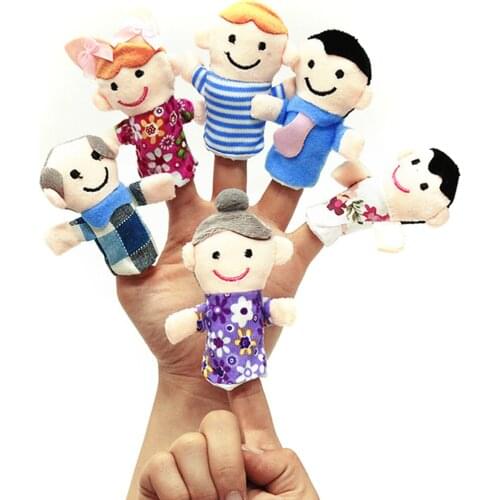 6pcs Finger Puppet Cloth Velvet Finger Puppet Set Family Members for Kids Story Time TP-Hot