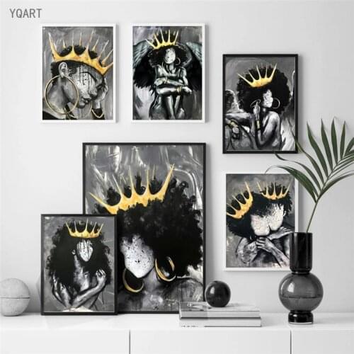 Africa Angel Queen Canvas Art Posters and Prints Nordic Abstract Princess Wall Art Paintings Pictures for Home Living Room Decor