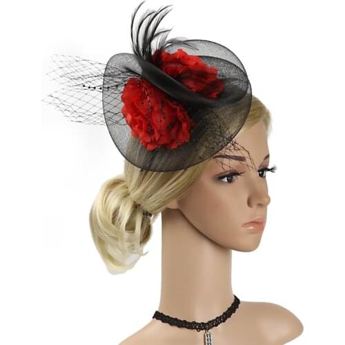 Flore Fascinator Headband Dance Aliceband Cocktail Ascot Race Ladys Day Headpiece Hair Clips for Women Wedding Hair Accessories