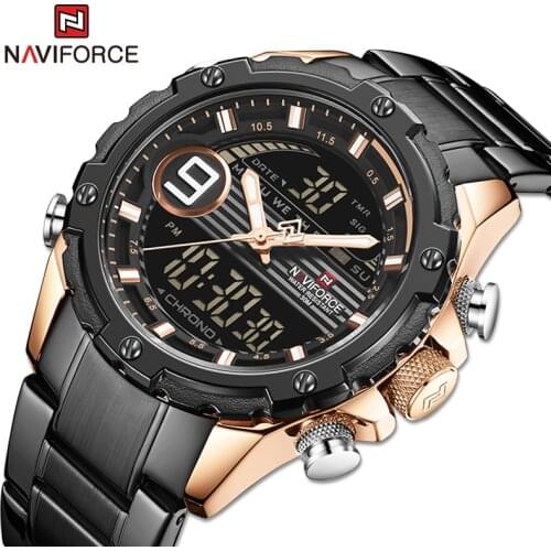 NAVIFORCE Mens Watches Luxury Sport Military Analog Digital Quartz Wristwatch Clock Male Date Waterproof Watch Relogio Masculino