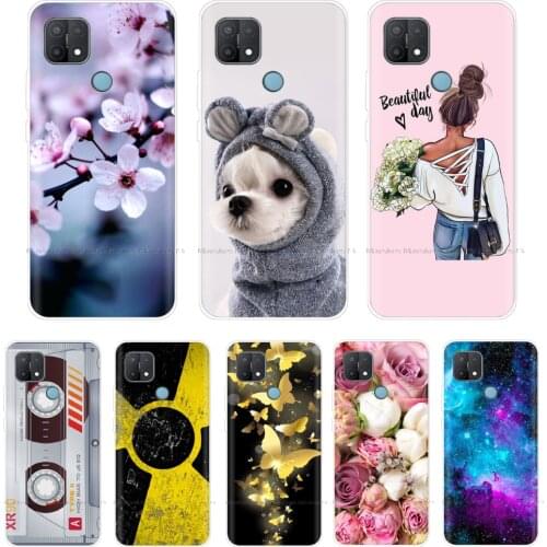 For OPPO A15 Case CPH2185 Case For OPPO A 15 OppoA15 6.52" Fashion Silicon Soft Cover Case Painted Flower TPU Bumper on OPPO A15