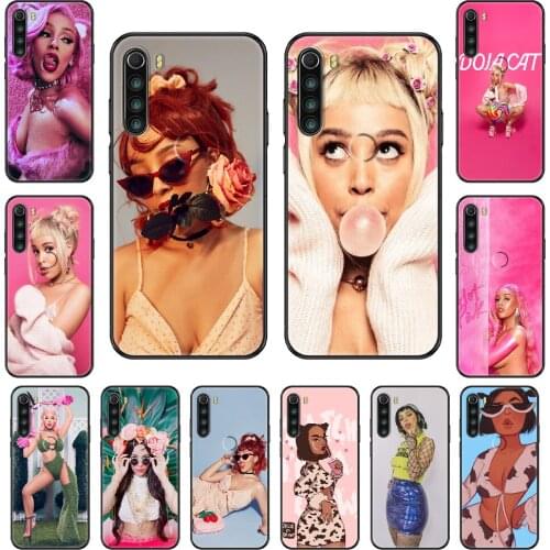 Rapper Doja Cat Phone case For Xiaomi Redmi Note S2 4 5 6 7 8 A S X Plus Pro black painting Etui soft prime tpu cover luxury