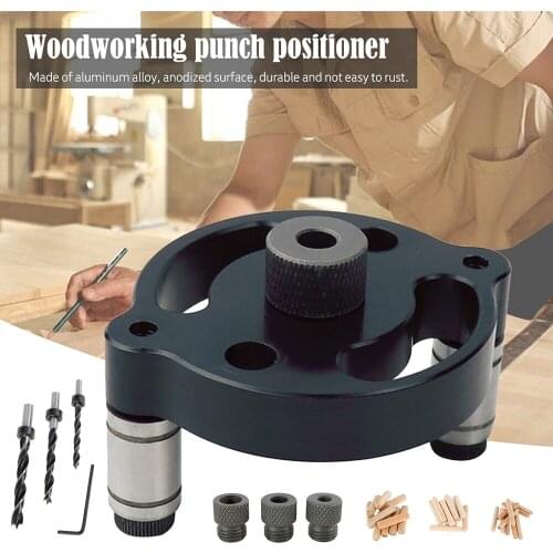 Doweling Pocket Hole Jig Vertical Positioner 6/8/10mm Woodworking Self-centering Drill Guide Locator Hole Puncher Carpentry Tool