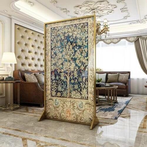 Nordic Stainless Steel Screen, Door Partition, Living Room And Bedroom Shelter, Household Metal Mobile Seat Screen