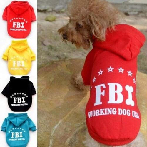 FBI Sweat Shirt Spring and Autumn Coat Dog Fleece Clothes Teddy and Chihuahua Hoodies