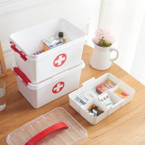 1Pc Portable Medicine Chest Pill Case Boxes Drugs Pill Organizer Storage Box Home Medical Kit Emergency Medical Cases Container
