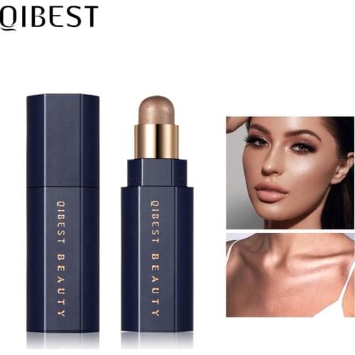 QIBEST 4 Colors Shimmer Highlighter Stick Makeup Bronzer Stick Contour Trimming Highlight Dark Bronzer Cream Makeup Cosmetics