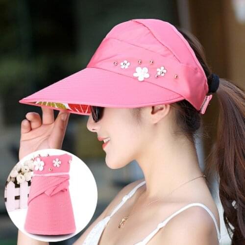 Wide Brim Cap UV Full Protection Summer Sun Hats Sun Hats Beach Caps Colorful Women Visor Hats Lady Sportswear