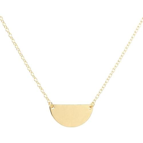 Classic Simple Semicircle Geometry Necklace Jewelry Half of Circle Geometric Pendant Necklace For Women Everyday Wear Jewelry