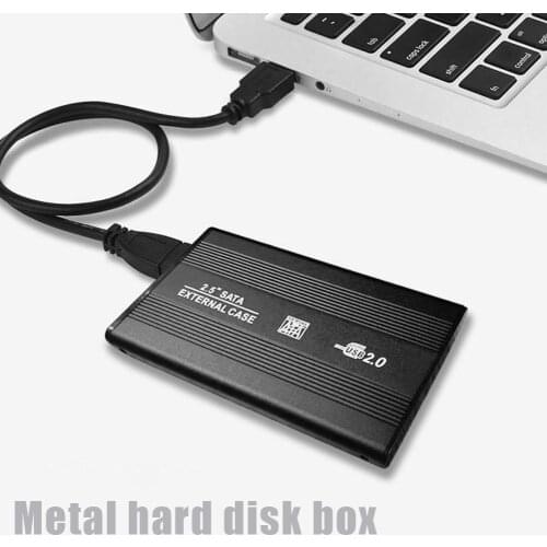 2.5 inch USB 2.0 to SATA HDD Case External 480Mbps SSD Hard Drive Enclosure Solid State Drive Box Adapter Small Leather Bag