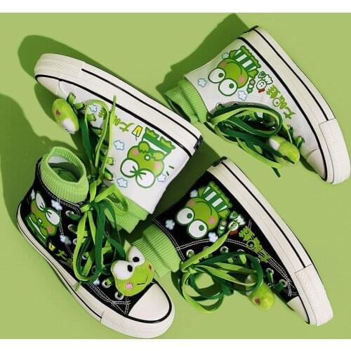 Spring Autumn Couple Student Sneakers Womens Trend Graffiti Hand Painted Cute Casual Shoes Anime Lolita High Flats Canvas Shoes