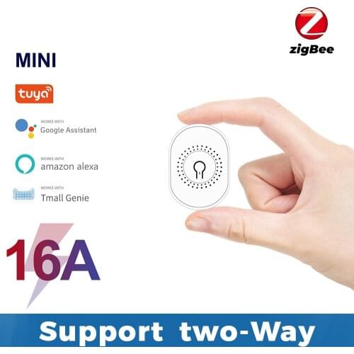 16A 1Gang 2 Way ZigBee Module,Tuya Smart Mini Light Switch,Timer, Home automation Breaker for Google Assistant Alexa,110V 220V