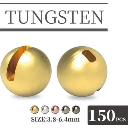 MUUNN 150pcs 3.8-6.4mm Tungsen Slotted Beads Fly Tying Material Multi-Color Fly Fishing Tungsten Beads