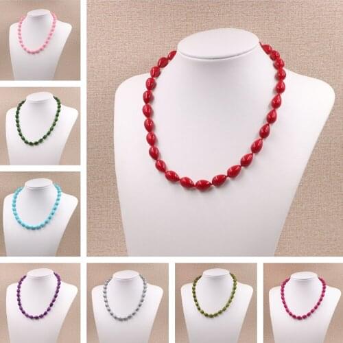 Wholesale Multucolor Beads Choker Necklace for Women Charms Handmade Kontted Necklaces Chain Party Gift Girls Jewelry 17.5" B367