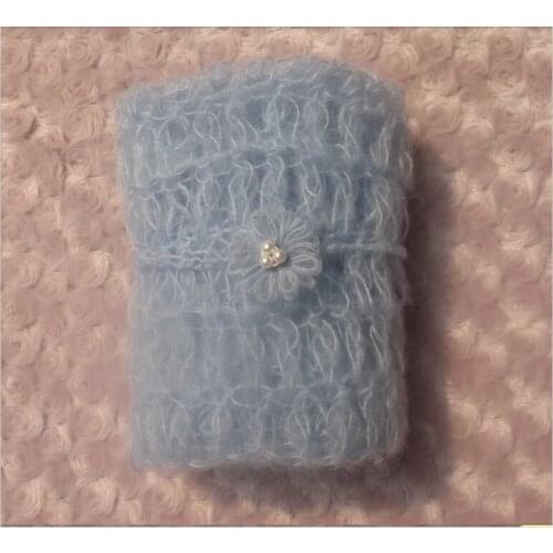 Crochet Mohair Wraps With Matched Flower (Set) Newborn Photography Props photography blanket photography fabric