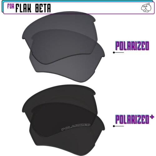EZReplace Polarized Replacement Lenses for - Oakley Flak Beta Sunglasses - BlackP Plus-BlackIRP