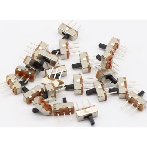 50 pcs Interruptor on-off mini 1 Way 2 Band Slide Switch PCB Mount SS12d00G4 # DSC0039