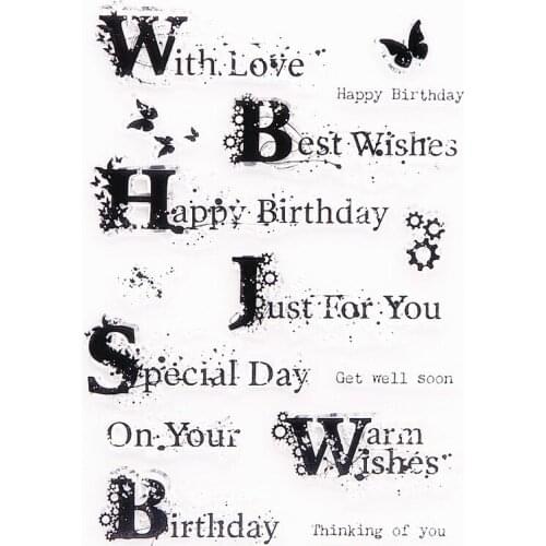 10.5x15cm Birthday wishes Transparent Seal Clear Stamps Roller Stamps DIY Scrapbook Album / Card Production