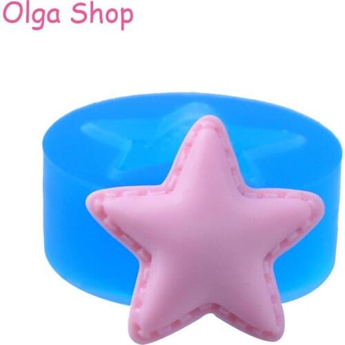 PYL665 22.4mm Star Flexible Silicone Mold - for Sugarcraft, Fondant, Cookie Biscuit, Jewelry, Gum Paste, Resin Clay, Food Safe