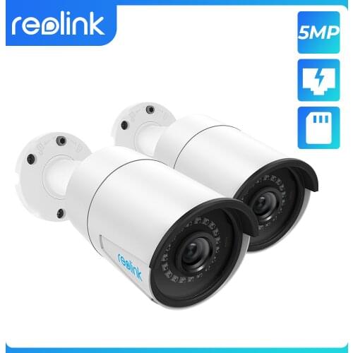 Reolink PoE IP camera 5MP Outdoor SD Card Slot Night Vision SD Card Slot Mic Motion Detection Remote Access RLC-410