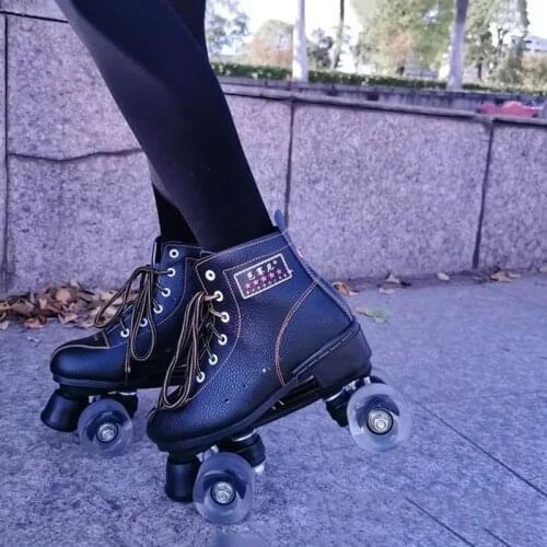 Skate Artificial Leather Shoes Roller Skates Women Patins Skating Rollers patines de 4 ruedas
