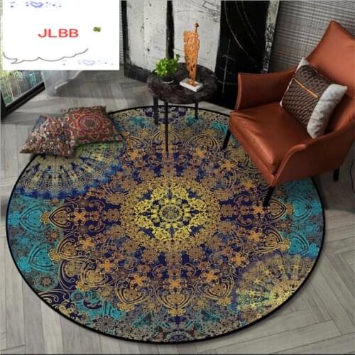 Rugs and Carpets for Home Living Room Mandala Flower Pattern Ethnic Round Carpet Christmas Rug Rugs for Children Rooms
