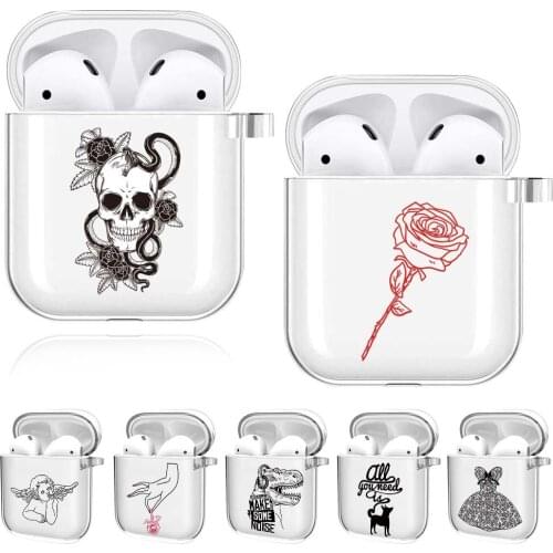 Silicone Cases for Apple AirPods 2nd/AirPods 1st Soft Transparent Bluetooth Wireless Headset Anti-drop Protective Cover