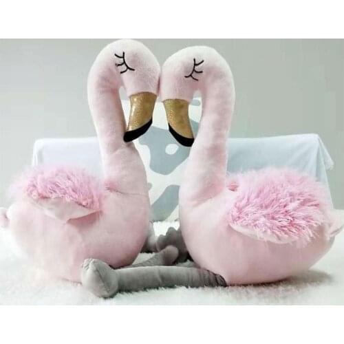 Super cute high simulation flamingo plush doll toy plush craft toy kangaroo puppet Baby Accompany Doll birthday holiday gift