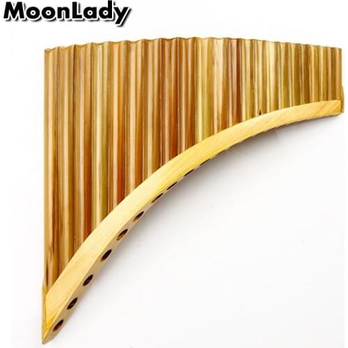 Chinese Traditional Musical Instrument 22 Pipes Pan Flute G Key Pan Pipes Woodwind Instrument Natural Bamboo Pan flute in G Key