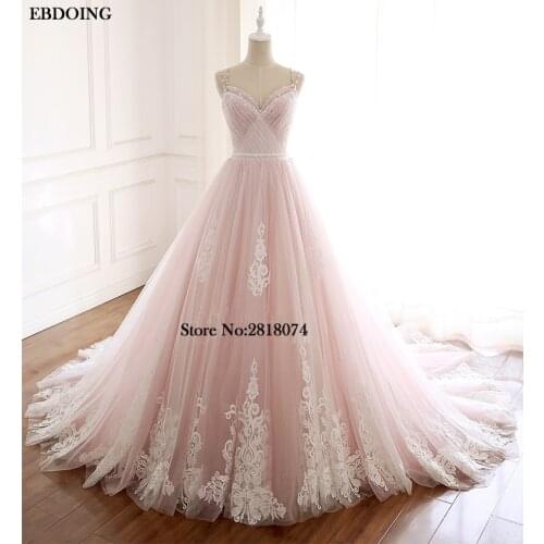 Vestidos De Novia EBDOING A-line Wedding Dress Sweetheart Neckline Sexy Backless Court Train Plus Size Princess Bridal Gown