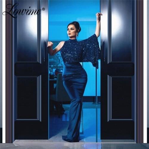 Dubai Design Formal Mermaid Evening Dress Formal Kaftans 2020 Sequins Robe De Soiree Saudi Arabic Party Gowns Prom Dresses