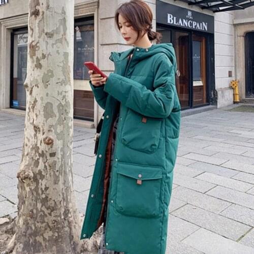 Down coat Women Winter Jacket Women long thick large size cotton coat Korean version loose cotton clothing Casual parka