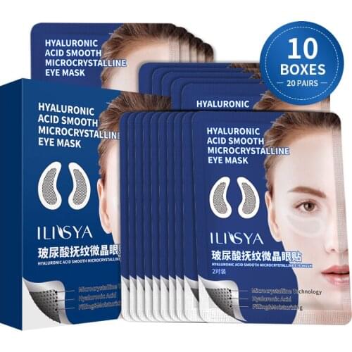 10 Packs Ilisya Micro-needle Eye Patch for Wrinkles Fine Lines Removal Hyaluronic Acid Eye Mask Dark Circle Puffiness Eye Pads
