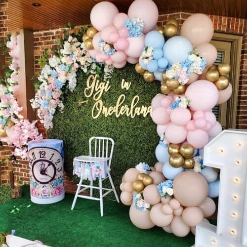 107pcs Pink Blue Balloon Garland Arch Kit Chrome Gold Balloon for Bridal Shower,Wedding Decors, Baby Shower Party Decoration