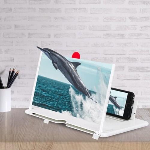 12 inch 3D Mobile Phone Screen Magnifier HD Video Amplifier with Phone Stand Bracket Folding Desktop Eye Protection Phone Holder