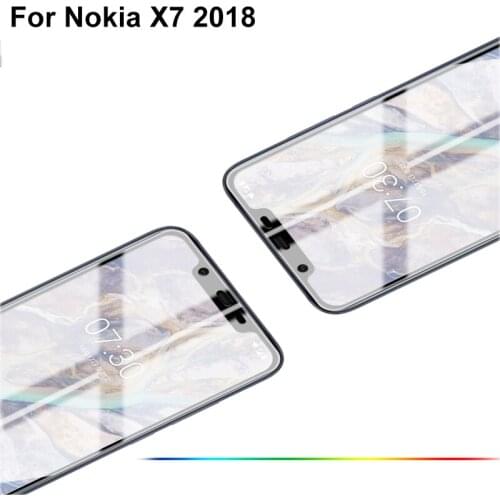2PCS Black Ultra-Thin screen protector Tempered Glass For Nokia X7 X 7 2018 full Screen protective For Nokia X7 TA-1131 NokiaX7