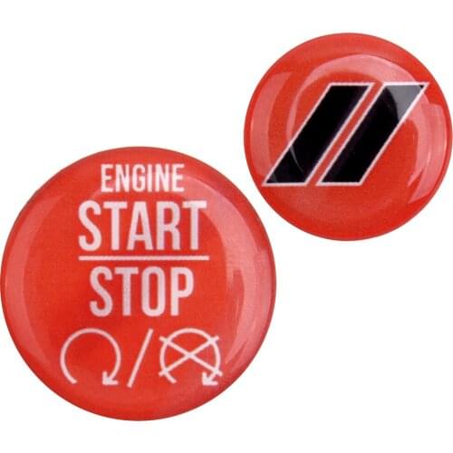 2pcs Engine Start Stop&Tailgate Switch Button Cover Trim Sticker Fit For Dodge Challenger Charger 2010 2011-2016 2017 2018 2019