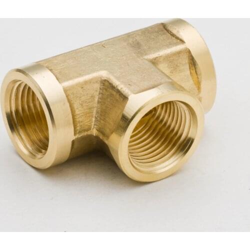 2pcs 1/8" 1/4" 3/8" 1/2" 3 Way Brass Hose Pipe Fitting NPT Female Thread (Model 3720)
