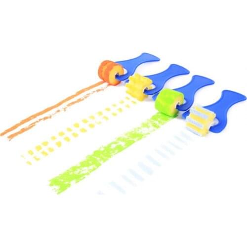 4Pcs/Set Sponge Stamp Reusable Educational Premium Kids Craft Sponge Painting Brush Painting Tools for Student