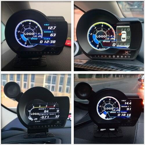 English Version OBD2 Digital Turbo Boost Oil Pressure Temperature Gauge for Car Afr RPM Fuel Level Speed EXT Car Oil Meter