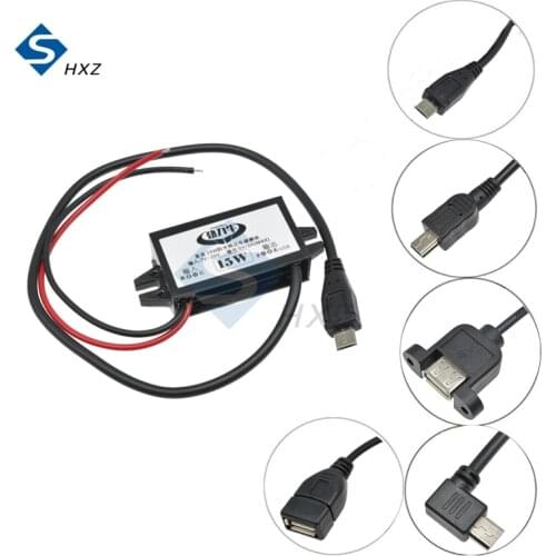 Car Power Converter DC-DC 12V to 5V 3A 15W Micro Mini USB Step Down Voltage Power Supply Output Adapter Low Heat Auto Protectio