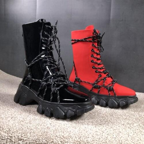 Platform boots woman winter boots women casual boots feminina luxury daddy shoes women mid-calf botines women woman shoes