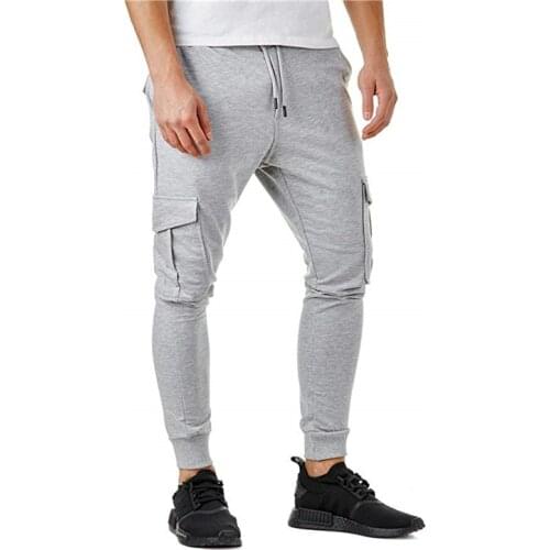 Spring Men Pants Hip Hop Harem Joggers Pants 2019 New Male Trousers Mens Solid Multi-pocket Cargo Pants Skinny Fit Sweatpants