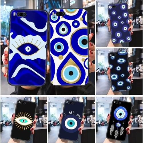 Nazar Boncugu Boncuğu Evil eye Phone case For Xiaomi Mi Max Note 3 A2 A3 8 9 9T 10 Lite Pro Ultra Frosted black trend Etui