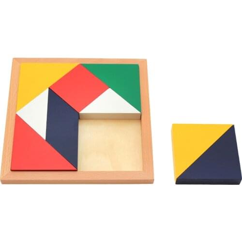 Wooden Square Puzzle Jigsaw Brain Teaser Game Kids Intelligence Toy Early Educational Gifts
