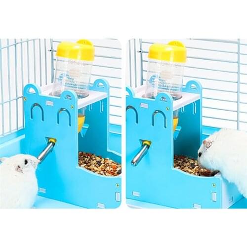 Wood Hamster Water Dispenser Smile Face Automatic Hamster Feeder Hamster Food Feeder Small Animal Toy Pet Supplies