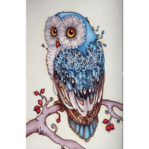 Diy Diamond Painting Cross Stitch Cute Owl Diamond Embroidery Rhinestone Handwork Round Diamond Painting Home Decoration Gifts