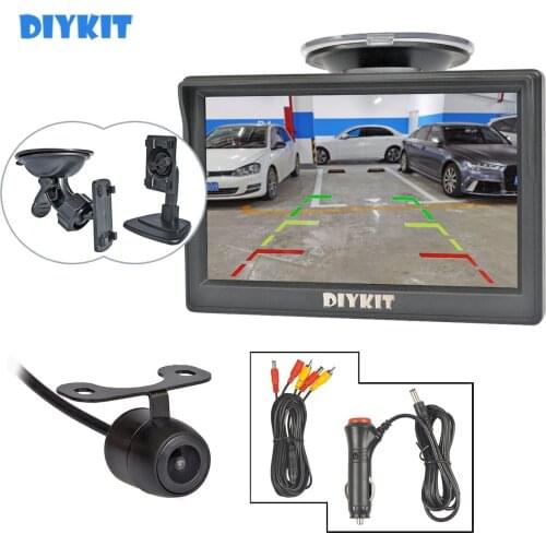 DIYKIT 5" TFT LCD Rearview Display Car Monitor + Waterproof Reversing Backup Rear View Camera 2In1 Car Parking System Kit